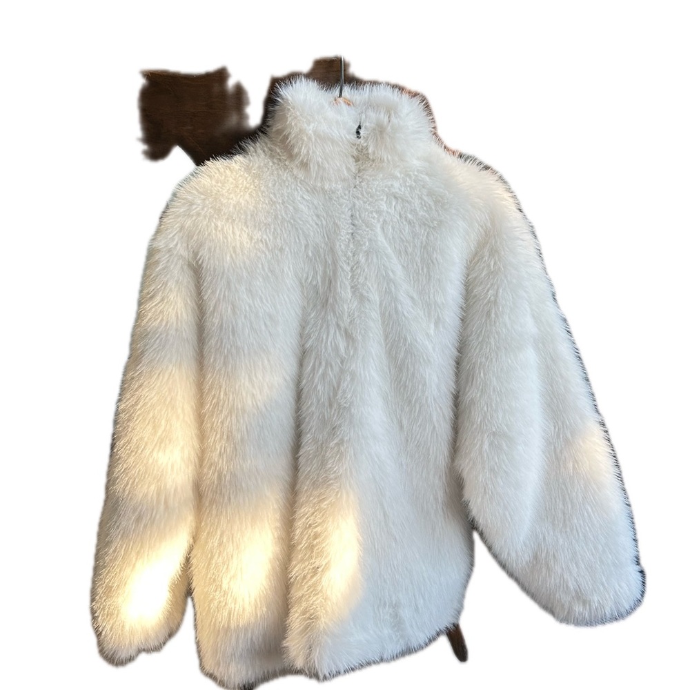 BALENCIAGA FAUX FUR PARKA SIZE 40/ LARGE. NEW W/TAGS, LARGE BB GRAFFITI ON BACK - Picture 2 of 9